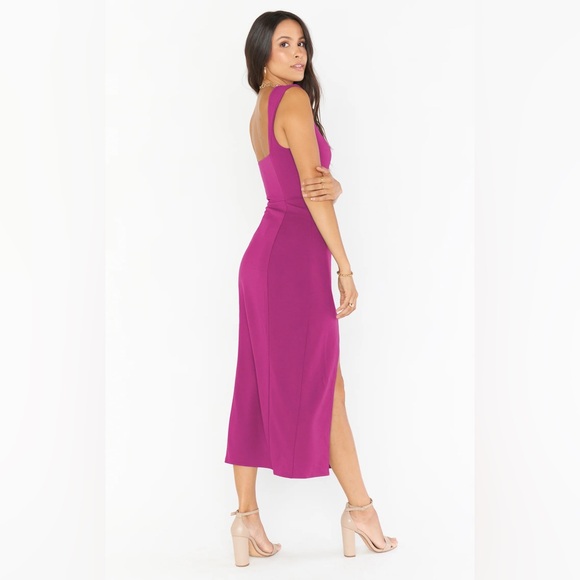 Eden Midi Dress in Fuchsia Rose - Picture 2 of 7